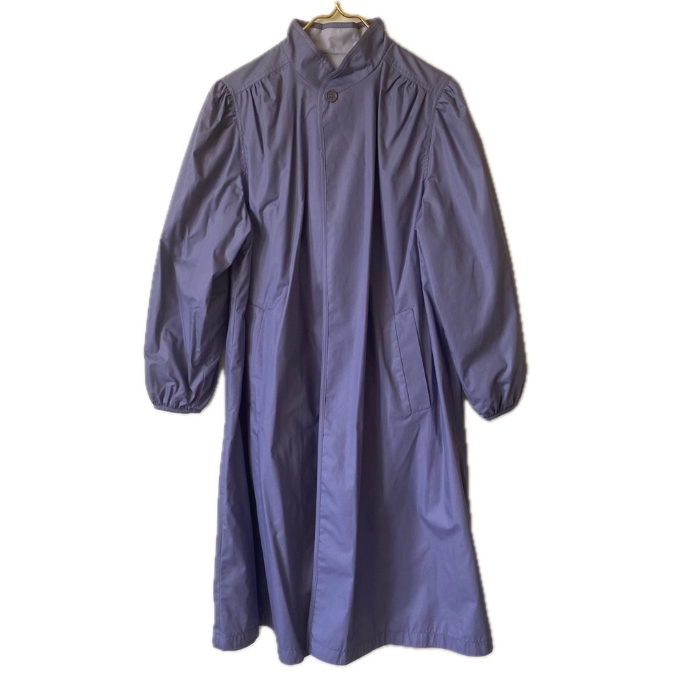 Vintage 80s/90s Dusty Plum Purple Lightweight Midi Button Front/Trench/Rain Coat